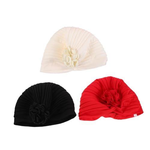 FOMIYES 3 Stück Damen Turban Blumen Kopftuch Elastische Beanie Haube Ethno Stil Frühling Sonnenschutz Komfort von FOMIYES