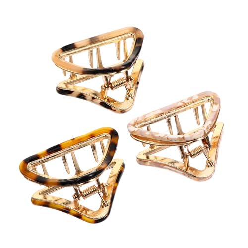 FOMIYES 3 Stück Dreieckige Haarklammern Teiliges Retro Haarklammern aus Acetat für Damen Haarspangen in Beige und Leopardmuster Leichte Langlebige Haarclips für Alltag Hochzeit und Party von FOMIYES