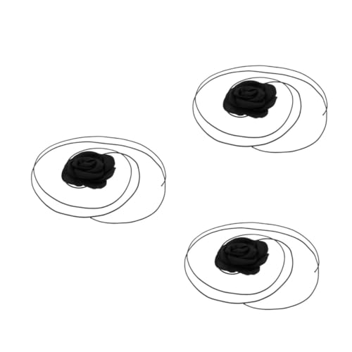 FOMIYES 3 Stück Einzigartige Handgefertigte Rosenblumen Halskette Vintage Choker Langes Blumencollier für Frauen Braut Hochzeit Party und Besondere Anlässe von FOMIYES