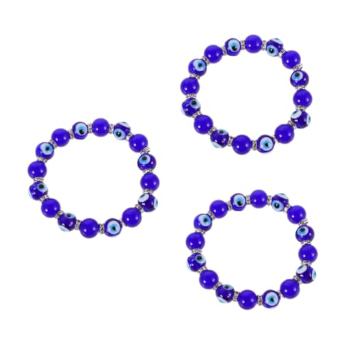 FOMIYES 3 Stück Evil Eye Perlenarmband Damen Modisches Vielseitiges Schmuckstück mit Türkischen Glasperlen Komfortables Anpassbares Armband für Alltag Partys und Besondere Anlässe Blaues von FOMIYES