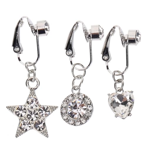 FOMIYES 3 Stück Fake Bauchnabelpiercing Teilig mit Funkelnden Zirkonia Leichter Eleganter Bauchnabelschmuck für Damen Vielseitig Tragbar Stechen für Party und Alltag von FOMIYES