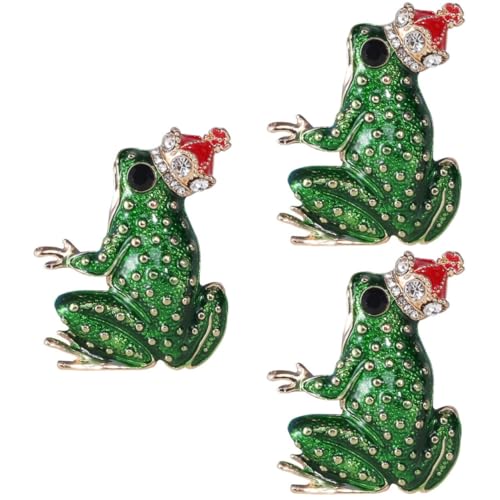 FOMIYES 3 Stück Frosch Brosche Anstecknadel Süßer Emaille Pin Legierung für Kleidung und Accessoires für Schals und Hüte Grün von FOMIYES