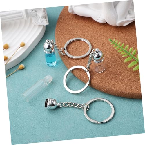 FOMIYES 3stücke Glasflasche Anhänger Ölflasche Glas Parfümölflasche Schlüsselanhänger Parfümflasche Reisen Flasche Mit Schlüsselanhänger Nachfüllbar Kleine Glasflaschen Schlüsselbund von FOMIYES