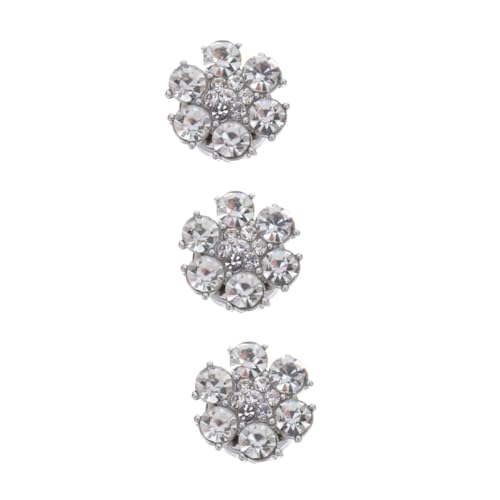 FOMIYES 3 Stück Großer Sechspoliger Kristallblumenknopf Vintage Verzierung für Damen und Herrenblazer Eleganter Schmuck für Freizeit und Businessoutfits Einzigartiges Design zur von FOMIYES