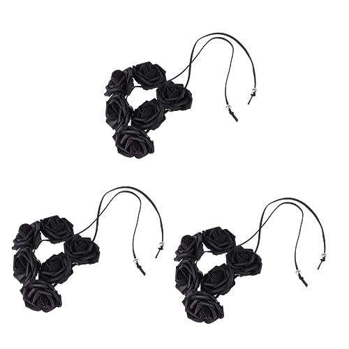 FOMIYES 3st Brautkopfschmuck Für Die Hochzeit Haarband Mit Rosenblüten Kopfbedeckungen Mit Blumen Für Die Braut Schaum Blumen Brautblumengirlande Blumenkopf Kranz Neugeboren Baby Stirnband von FOMIYES