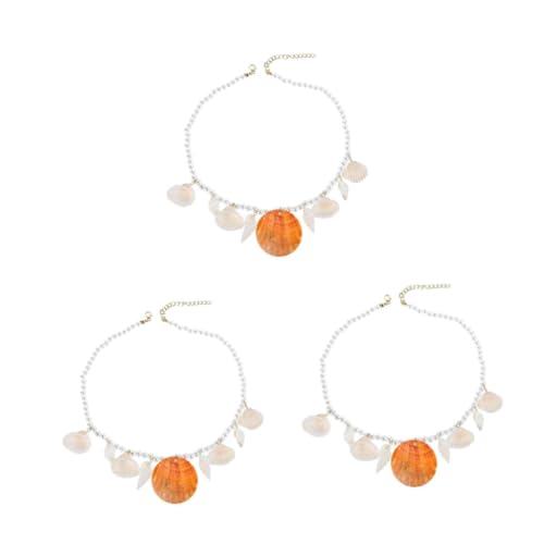 FOMIYES 3 Stück Halskette mit Kunstperlen und Anhänger Leichter Boho Choker für Damen Sommerlicher Strand Schmuck Vielseitig und Sicher Gefertigt von FOMIYES