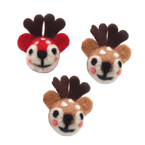 FOMIYES 3 Stück Handgefertigte Filz Broschen Niedliche Weihnachtsbrosche Vielseitiges Kleidungszubehör für Weihnachtsfeiern Bühnenauftritte und Festliche Anlässe Zufällige Zufällige Farbe von FOMIYES