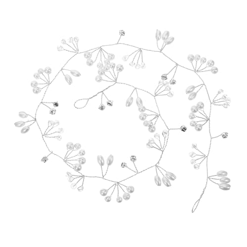FOMIYES 3 Stück Handgefertigtes Braut-haarband mit Imitationsperlen Eleganter Haarschmuck für Hochzeit und Blumenmädchen Silberne Perlenkette Stilvoller Vintage Brautschmuck von FOMIYES