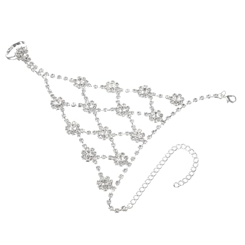 FOMIYES 3 Stück Handkette Ring mit Rhinestone Verstellbarer Finger Schmuck für Damen Handbackenkette für Hochzeiten Besondere Anlässe Stilvolles Accessoire für Look von FOMIYES