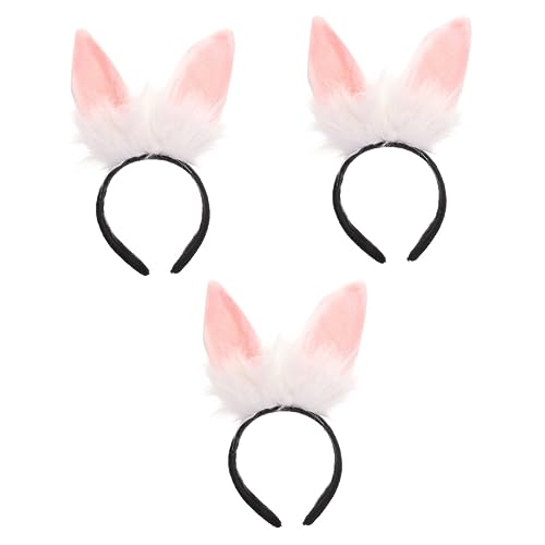 FOMIYES 3st Hasenohr Stirnband Pelzige Hasenohren Kopfbedeckung Ohr Hase Haarband Ostern Häschen-ostern-stirnband Schleifen Haarbänder Haarreifen Mit Hasenohren Plüsch Tier Krawatte Baby von FOMIYES