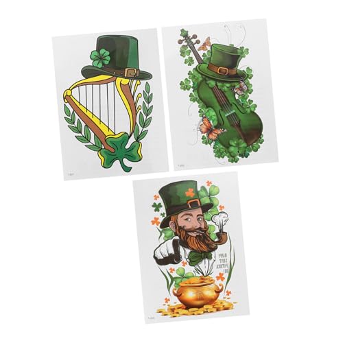 FOMIYES 3 Stück Aufkleber Zum Irischen St Patricks Day – Partygeschenke Mit Kleeblatt-aufklebern Für Dekorationen von FOMIYES
