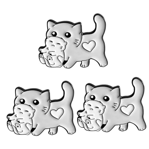FOMIYES 3 Stück Katzenbrosche Lustige Cartoon Anstecknadel Legierung Niedlicher Tier Accessoire für Jeans Taschen Kleidung Leicht Kreativ von FOMIYES