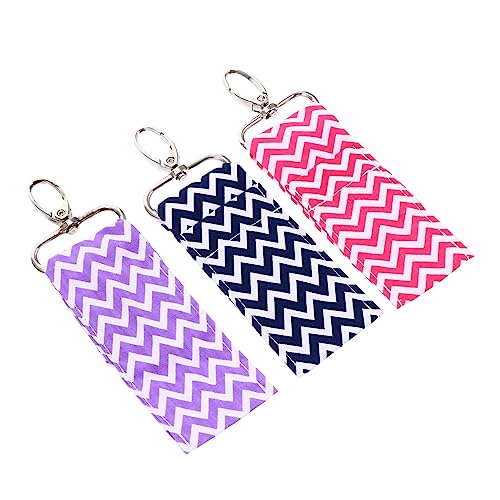 FOMIYES 3 Stück Kosmetiktäschchen für Lippenstifte Handgefertigte Aufbewahrungstasche mit Schlüsselanhänger Rosa für Frauen Reisen von FOMIYES