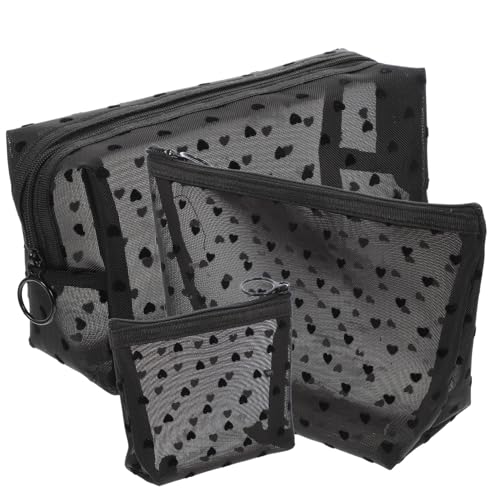 FOMIYES 3 Stück Kosmetiktasche Teiliges Netzstoff Transparente Langlebige Makeup Tasche mit Praktischem Stauraum für Reisen und Alltag Kosmetische Organizer für Lippenstift Pinsel und von FOMIYES