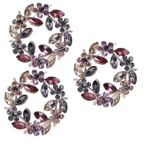 FOMIYES 3 Stück Kristallbrosche Damen Brosche Anstecknadel Blumen Dekoration Strass Brosche Anstecknadel Formeller Schmuck Blumenbrosche Strass Pin Vintage Kristall Blume Anstecknadel von FOMIYES