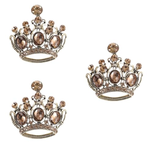 FOMIYES 3 Stück Kronenbrosche für Damen Tiara Brosche Legierung mit Strassstein für Kleidung Taschen und Schals für Feiern und Besondere Anlässe von FOMIYES