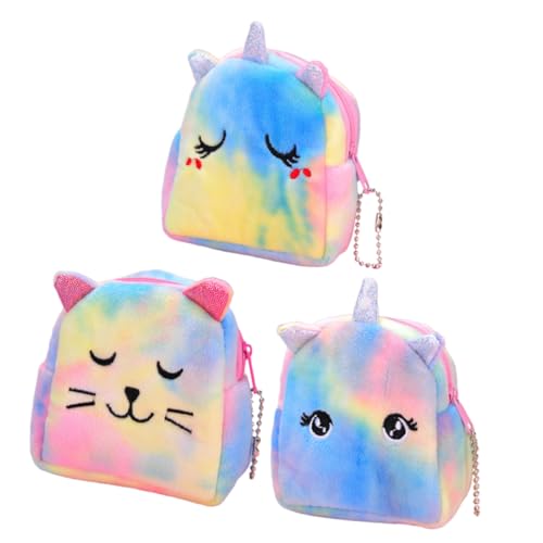 FOMIYES 3stücke Junge Mädchen Münzgeldbörse Mit Reißverschluss Dekorative Plüsch Geldbörse Für Mädchen Süße Münztasche Als Aufbewahrungstasche Für Kleine Gegenstände von FOMIYES