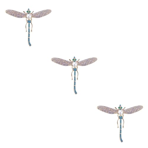 FOMIYES 3 Stück Libellen Brosche mit Kristallen für Damen Anstecknadel für Kleidung Vielseitig Tragbar für Geburtstage Jubiläen Weihnachten Muttertag Valentinstag von FOMIYES