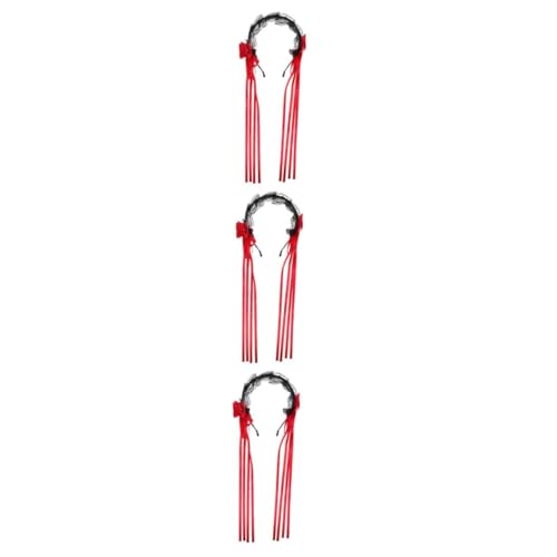 FOMIYES 3 Stück Lolita-Haarschmuck Magd Stirnband Haarzubehör Bowknot -Stirnband Cosplay-Haarreifen Frauen Kopfbedeckung Party Kopfschmuck Bowknot -Kopfbedeckung Stoff rot von FOMIYES