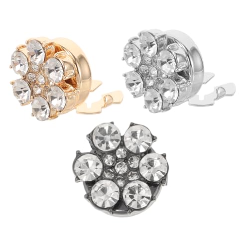 FOMIYES 3 Stück Manschettenknöpfe mit Blumenmotiv Vintage Legierung in Gold Silber und Gunmetal Zeitloses Design Unisex Accessoire für Hemden und Blusen für Besondere Anlässe von FOMIYES