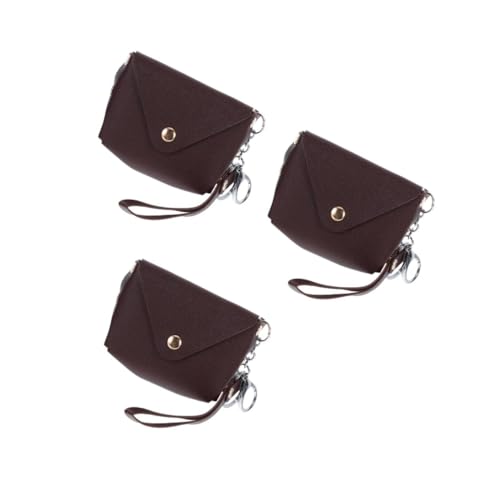 FOMIYES 3 Stück Mini Damen Geldbörse PU mit Karabiner Schlüsselanhänger Kompakte Münztasche Stylischer Bag Charm Robustes Material Handlich für Tasche oder Hosentasche von FOMIYES