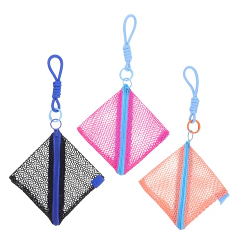 FOMIYES 3 Stück Mini Mesh Kosmetiktasche mit Reißverschluss Atmungsaktiv Kompakt und Leicht Tragbare Aufbewahrungstasche für Lippenstift Münzen Kopfhörer Praktische Reise Alltagstasche für von FOMIYES