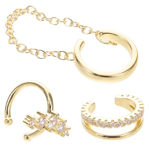 FOMIYES 3 Stück Minimalistische Geometrische Ohrclips Verstellbare Funkelnde Zirkonia Ohrmanschetten Piercing Damenohrringe für Modischen Alltags und Event Look von FOMIYES