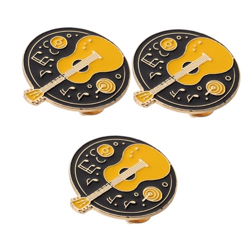 FOMIYES 3 Stück Musik-broschen aus Zinklegierung Bunte Emaille-pins mit Gitarren Schlagzeug-motiven Langlebig Dank Tropföltechnik Vielseitiges Accessoire für Konzerte Alltag und Festliche von FOMIYES