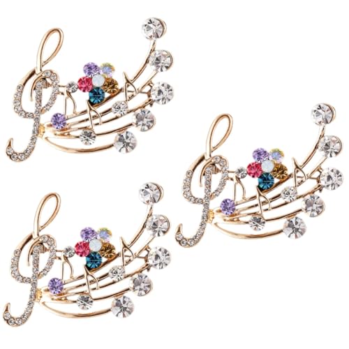 FOMIYES 3 Stück Musikalische Noten Brosche mit Strasssteinen für Damen Elegantes Accessoire für Kleidung Jacken Rucksäcke Hüte für Besondere Anlässe Schimmerndes Design Langlebiges von FOMIYES
