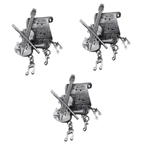 FOMIYES 3 Stück Musiknoten Brosche Anstecknadel Vintage Brosche Gitarrenbroschen Broschennadel Metallbrosche Schalbrosche Anstecknadel Für Rucksack Anstecknadel von FOMIYES