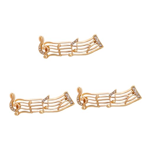 FOMIYES 3 Stück Musiknoten Brosche Legierung mit Strasssteinen Vintage Stil für Schals Hüte und Pullover Perfektes Schmuckstück für Feiern und Besondere Anlässe von FOMIYES
