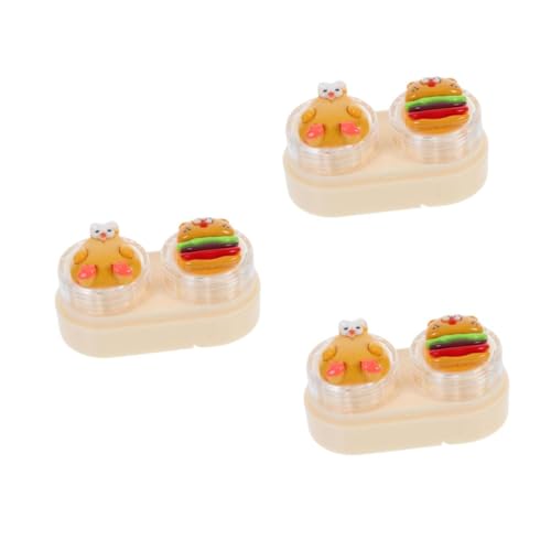 FOMIYES 3 Stück Niedliches Kontaktlinsenetui mit Praktischem Schubladendesign und Pinzette Kompakte Aufbewahrungsbox für Kontaktlinsen für Reisen Arbeit und Schule Handlich und Leicht von FOMIYES