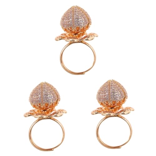 FOMIYES 3 Stück Offener Ring für Damen Verstellbar Roségold Blumenring Eleganter Schmuck Besondere Anlässe für Freundinnen Kreative Modeaccessoires von FOMIYES