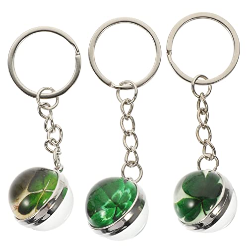 FOMIYES 3 Stück Patrick's Day Schlüsselanhänger Leuchtende Vierblättrige Kleeblatt Schlüsselringe Deko für Taschen und Schlüssel Glücksbringer für Besondere Anlässe von FOMIYES