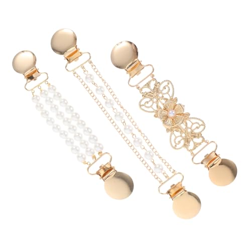 FOMIYES 3stücke Schal-cardigan-clips Mit Kunstperlen Und Rückengurt Kombinierbar Für Pullover Kleider Und Schals Leicht Anzuwendende Broschen-cinch-clips Für Damen-outfits von FOMIYES