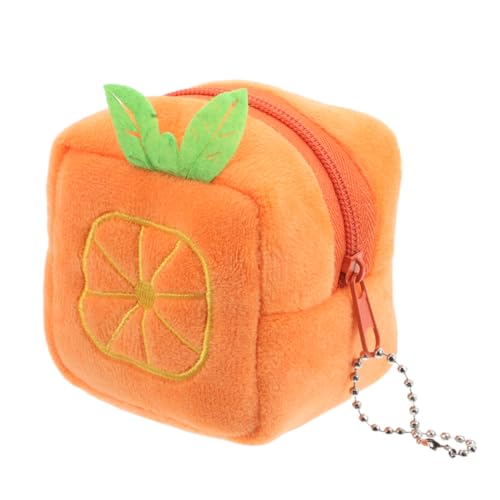 FOMIYES 3 Stück Plüsch Mini Geldbörse Orange Form Flauschig Münzbeutel Kosmetiktasche für Damen Mädchen Weicher Portemonnaie für Lippenstifte Ohrhörer Klein und Tragbar Einzigartige von FOMIYES