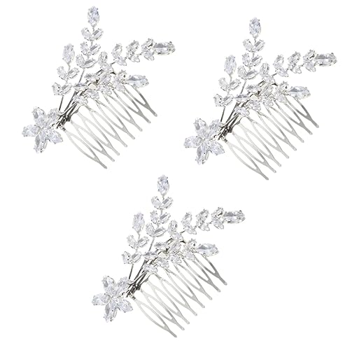 FOMIYES 3 Stück Pony-Kamm Braut-Accessoires Braut-Kopfschmuck Für Hochzeit Braut-Haarkamm Hochzeitskleid-Zubehör Damen-Haarspangen Braut-Accessoires Haarkamm Für Braut Perle von FOMIYES