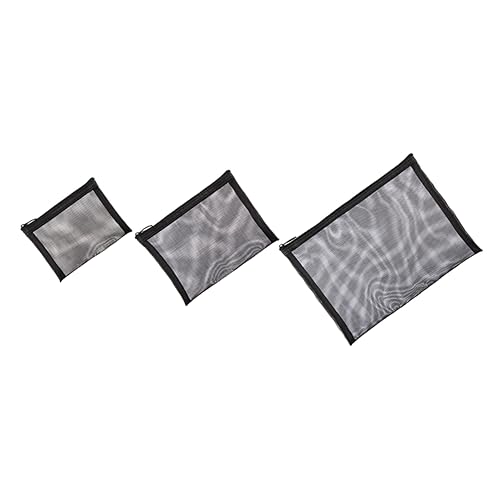 FOMIYES 3 Stück Reise Kosmetiktasche Set aus Tragbare Make Up Tasche aus Netzstoff Großer Organizer für Toilettenartikel Transparent und Robust für Reisen und Unterwegs von FOMIYES