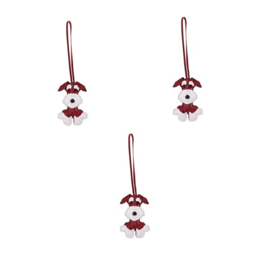 FOMIYES 3 Stück Schlüsselanhänger Hund Schneewarnier PU Anhänger Charm Taschenanhänger Deko für Damen Herren Auto Zubehör von FOMIYES