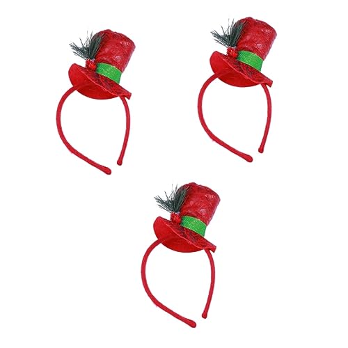 FOMIYES 3st Weihnachts-haarschmuck Weihnachtsfeier Stirnband Haargummis Für Mädchen Top-hat-stirnband Elfenmützen Für Erwachsene Weihnachtshaarband Geschenk Toller Hut Erwachsener Fräulein von FOMIYES