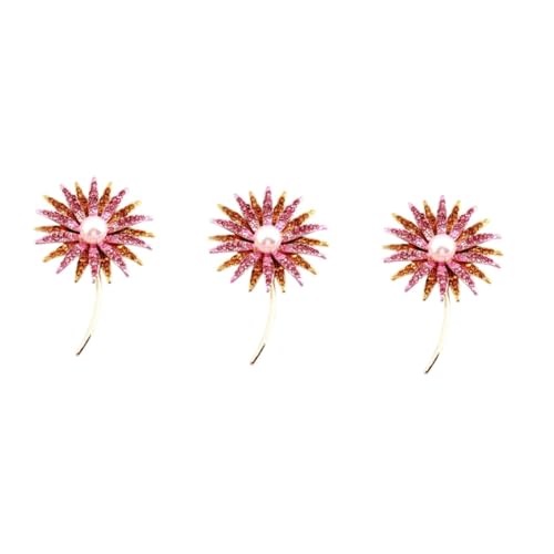 FOMIYES 3 Stück Sonnenblumen Brosche mit Perlen Stilvolles Accessoire für Damen für Kleidung Taschen Partys Glänzendes Design Vielseitig Einsetzbar von FOMIYES