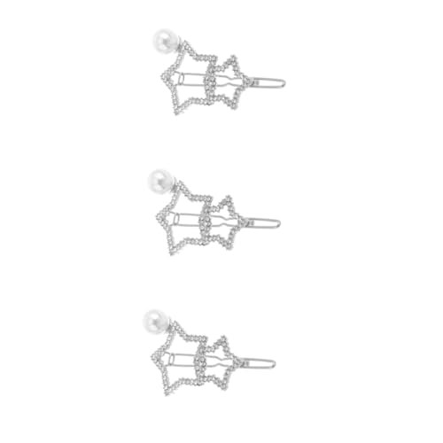 FOMIYES 3 Stück Stern Haarspangen mit Funkelnden Strasssteinen und Imitationsperlen Stylische Haarklammern für Damen und Mädchen Einfache Anwendung Vielseitiger Haarschmuck für Alltag und von FOMIYES