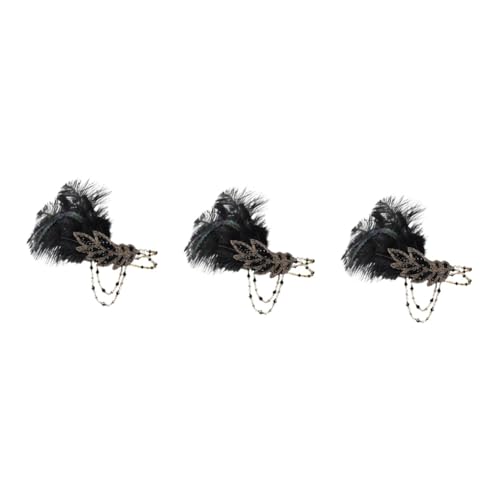 FOMIYES 3 Stück Stirnband Braut Kopfbedeckung Strass Haarschmuck Haaraufsätze Für Frauen Gatsby Motto Kopfbedeckung Performance Haarband Haarschmuck Kristall Medaille Quaste Kette 20Er von FOMIYES