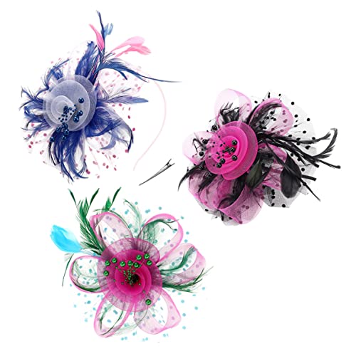 FOMIYES 3 Stück Stirnband Kopfschmuck Stirnbänder Fascinator Hüte Für Damen Fascinator Hut Stirnband Fascinator Haarband Cocktail Fascinator Damen Fascinator Fascinator Netz von FOMIYES