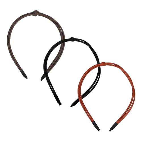 FOMIYES Stilvolle Leder-stirnbänder Für Damen – 3er-pack Geknotetes Dünnes Stirnband-set Haar-accessoire Für Damen von FOMIYES