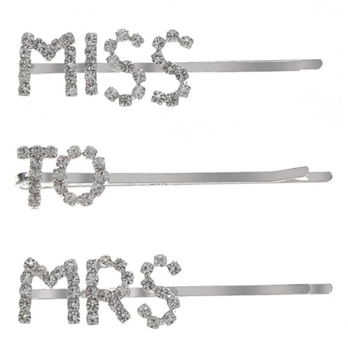 FOMIYES 3 Stück Strass Haarklammern mit Englischen Buchstaben Stilvolle Haarschmuck Clips für Damen Mädchen Braut Leichte und Langlebige Haarspange Ausbleichfest Komfortabel und Robust von FOMIYES
