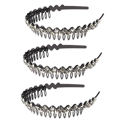 FOMIYES 3st Haarbänder Für Damenhaar Mädchen Stirnbänder Haarschmuck Für Frauen Neckende Kämme Haarschmuck Für Damen Haarreifen Aus Strass Mädchen Haarreifen Stirnband Mode Fräulein von FOMIYES