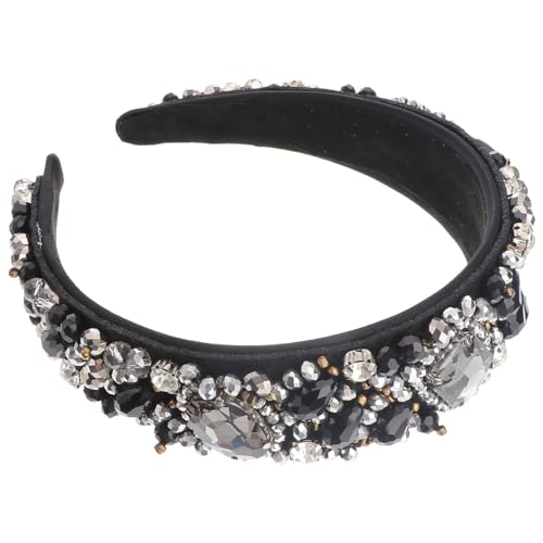 FOMIYES 3 Stk Strass-stirnband Mit Breiter Krempe Barockes Stirnband Gesichtswaschstirnband Gepolstertes Haarband Stirnbänder Für Damen-make-up Strasssteine Legierung Fräulein Perlen von FOMIYES