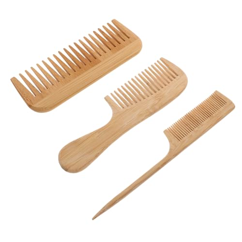 FOMIYES 3 Stück Teiliges Bambus-kamm-set Antistatische Zahnung Sanftes Entwirren für Dickes Lockiges und Glattes Haar Tragbarer Natürlicher Duft für Männer und Frauen Unterwegs von FOMIYES