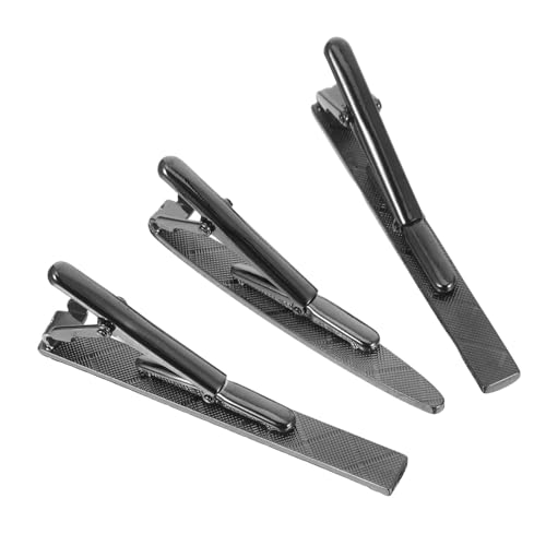 FOMIYES 3 Stück Teiliges Business Krawattenklammer Schwarze Gravierte Kupfer Krawattenhalter für Herren Modische Metall Clips für Anzug Hochzeit Büro Geschäftstreffen und Festliche Anlässe von FOMIYES